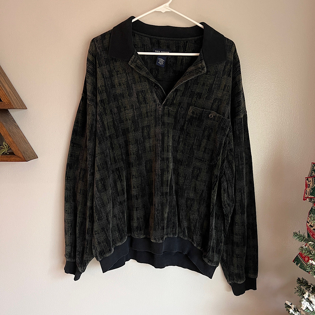 Vintage Safe Harbor Velvet Patterned Pullover Shirt