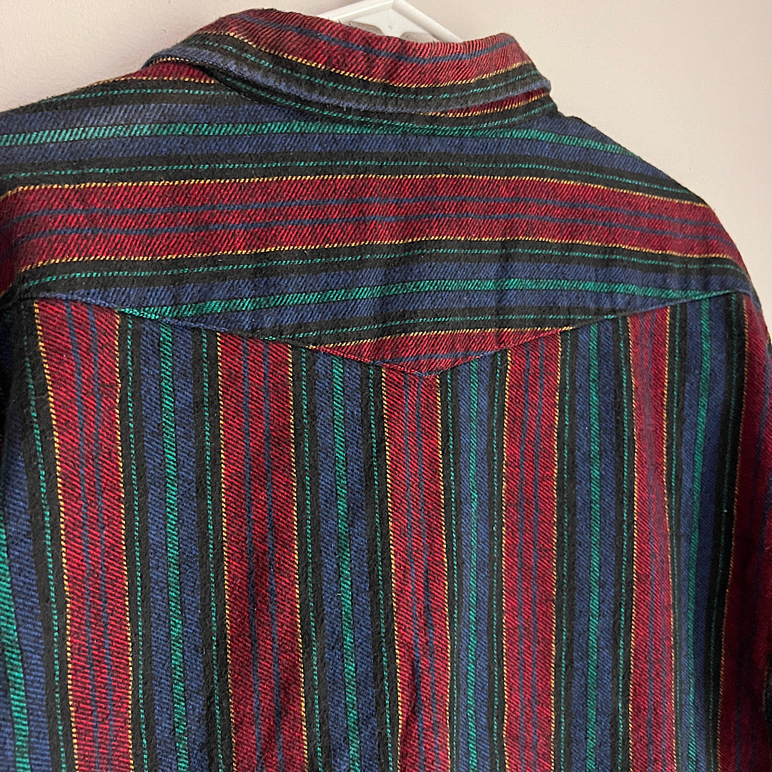 Vintage Saddle King Western Pearl Snap Flannel