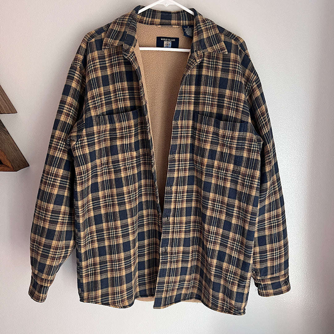 Vintage World Island Fleece Lined Flannel Shacket