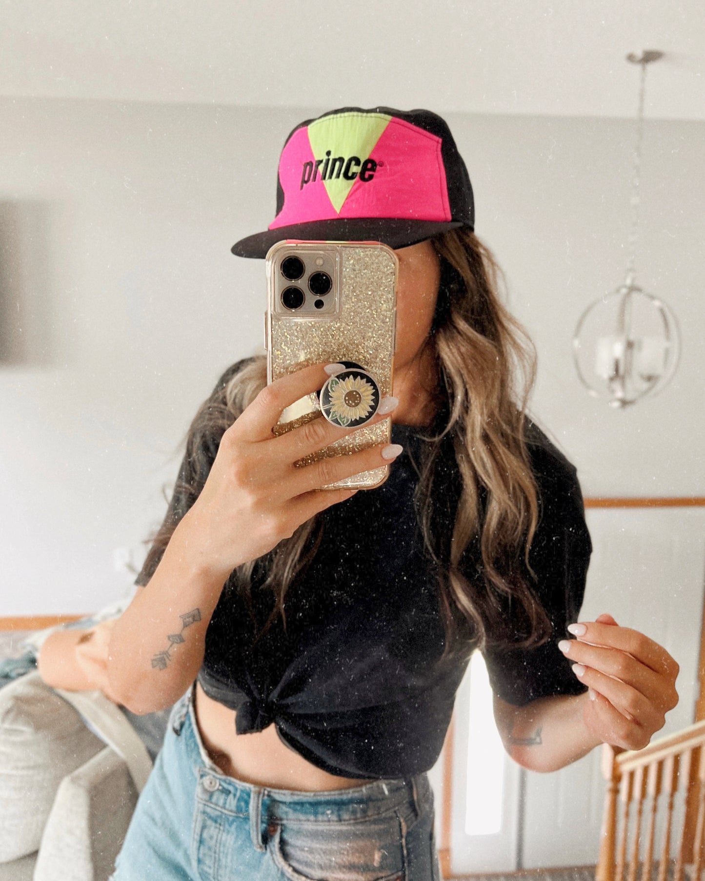 90s Vintage Prince Neon & Black Tennis Hat