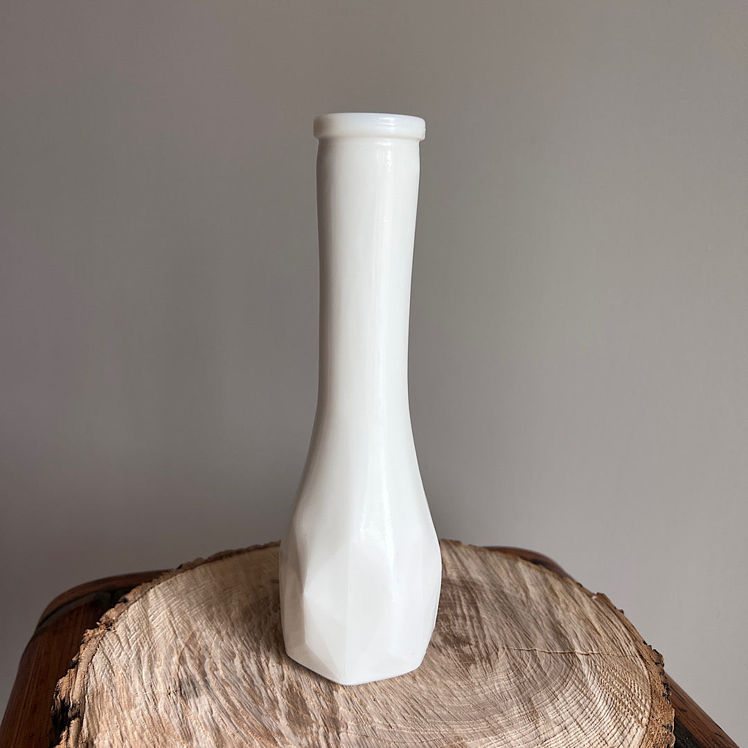 Vintage White Milk Glass Vase
