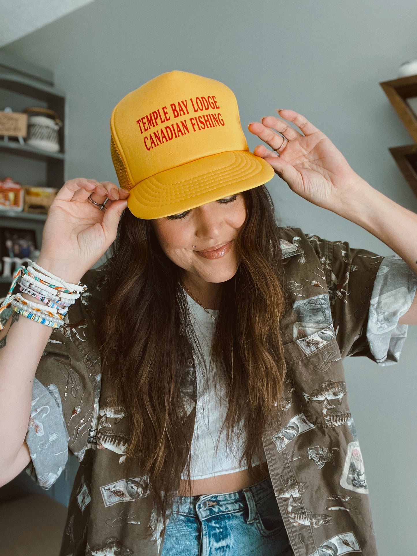 Vintage Canadian Fishing Trucker Hat