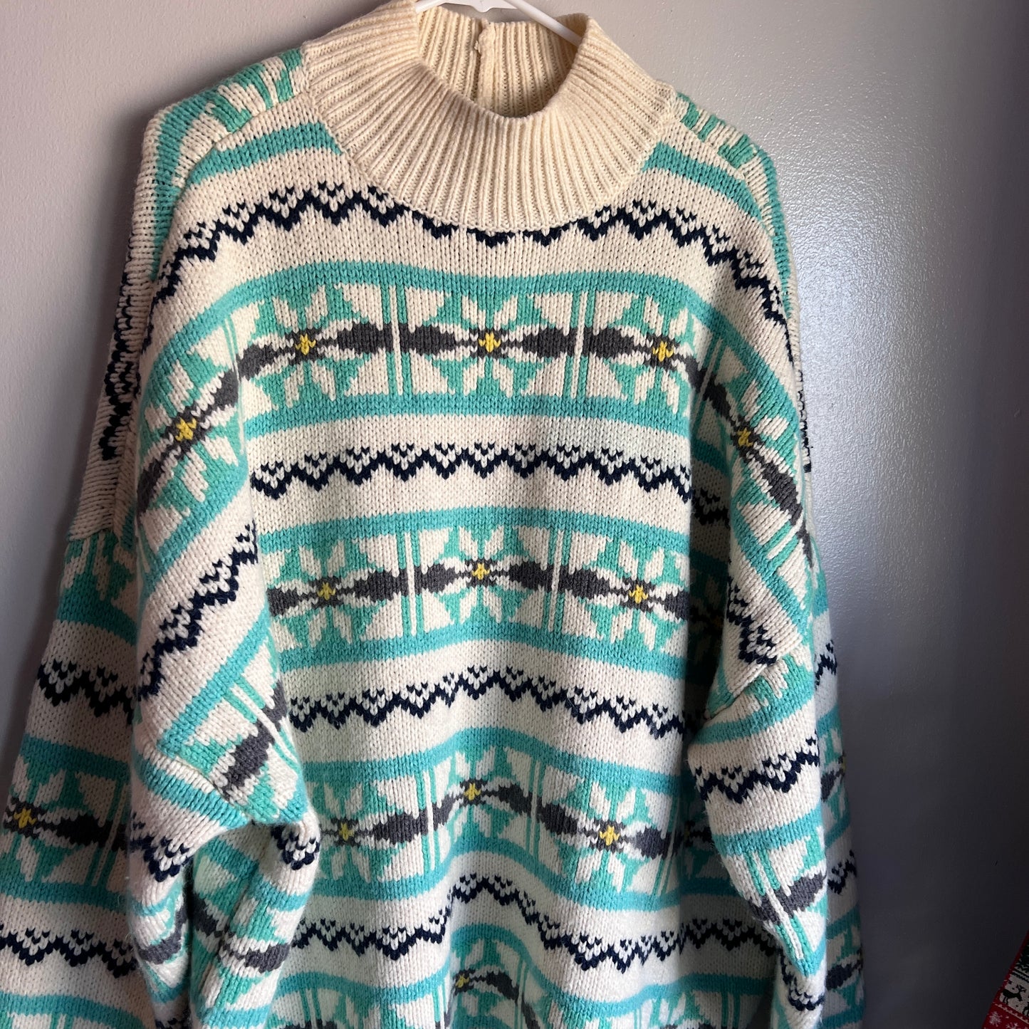 American Eagle Fair Isle Mock Neck Sweater