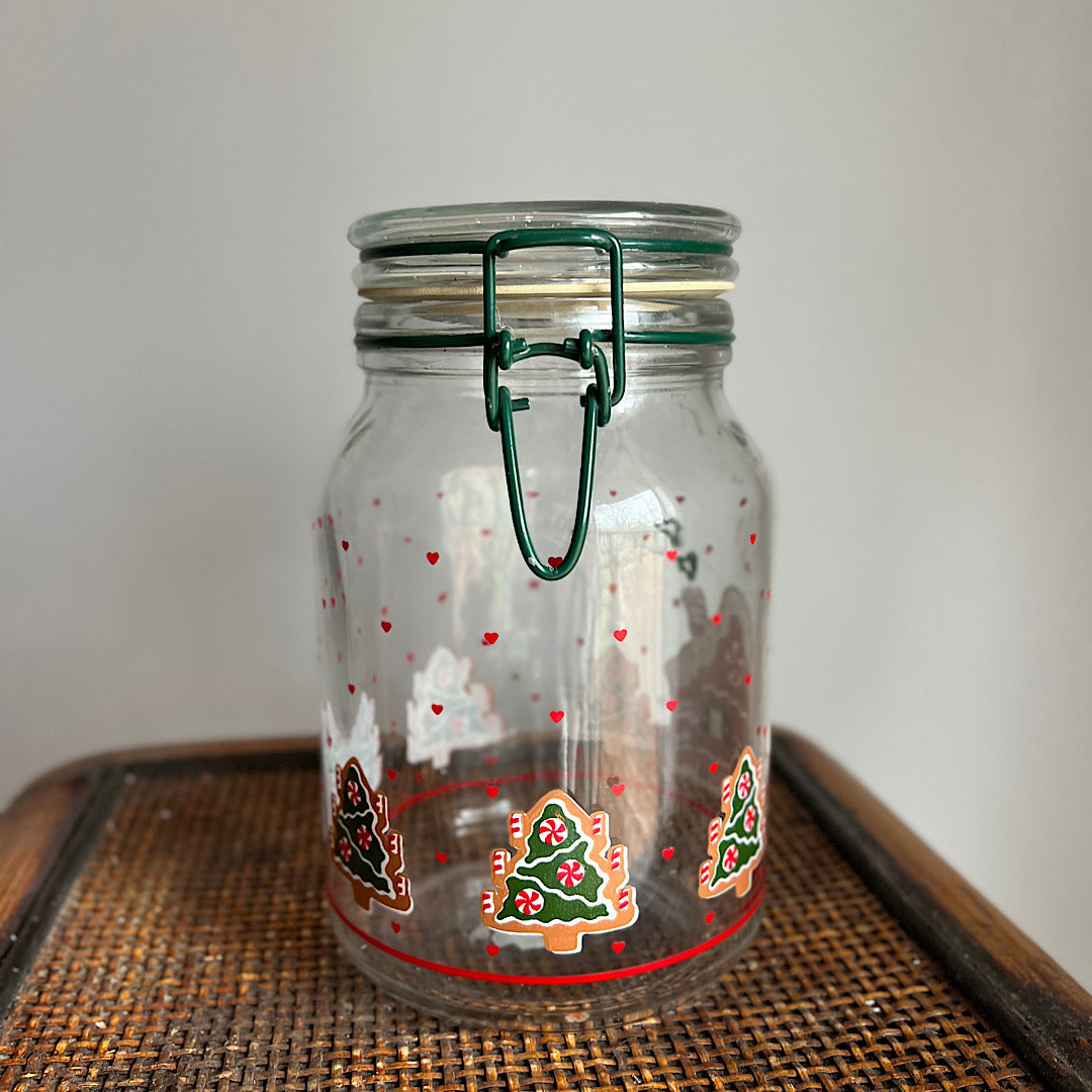 Vintage Gingerbread House Large Glass Canister