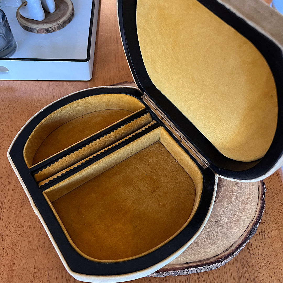 Vintage Floral & Velvet Jewelry Box