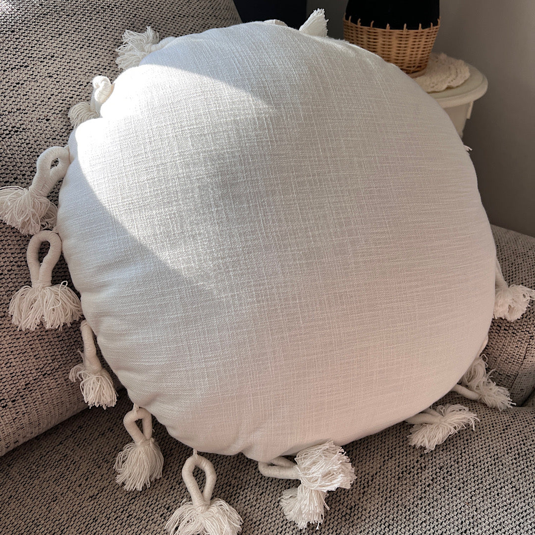 XL Round Pillow with Tassels - LOCAL PICKUP ONLY