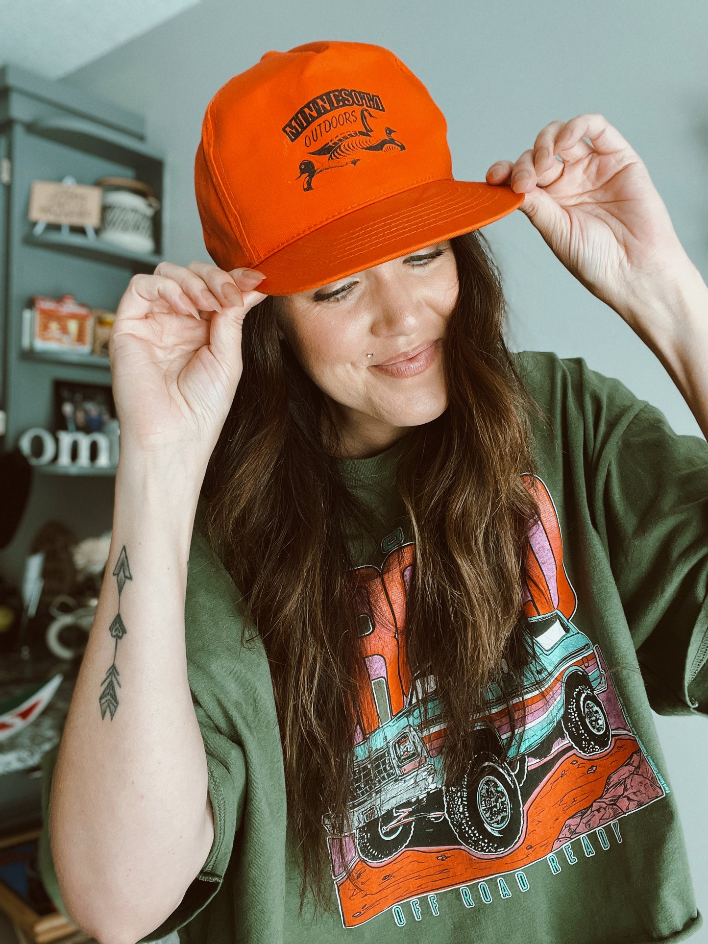 Vintage Loon Minnesota Outdoors Orange Hat