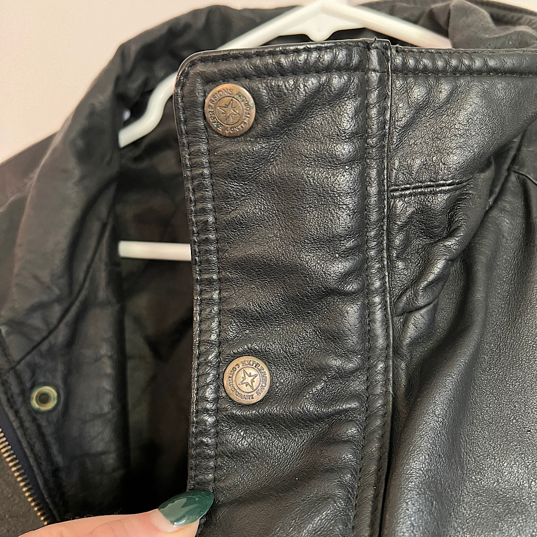 Vintage Expressions Contemporary Black Leather Jacket