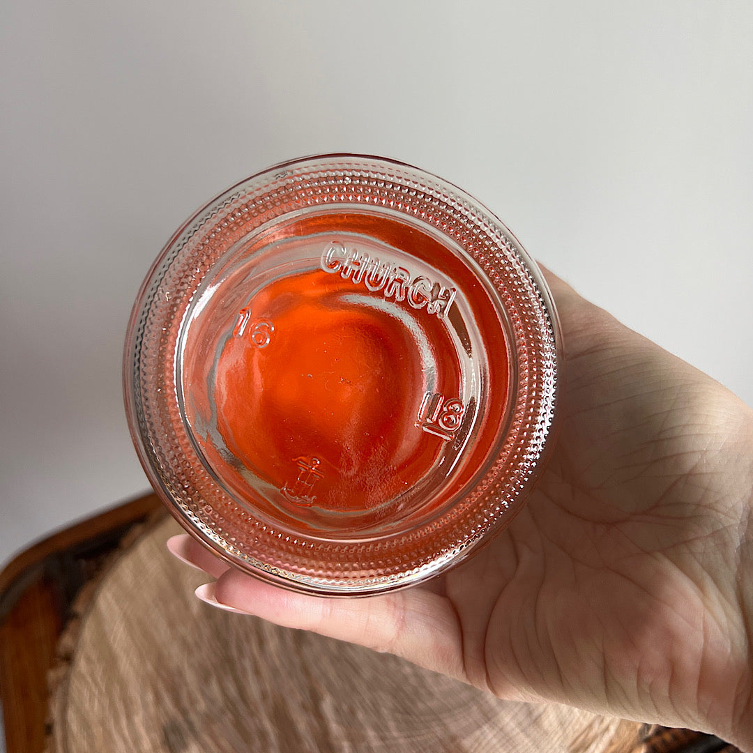 Vintage Anchor Hocking Church Orange Lid Glass Canister