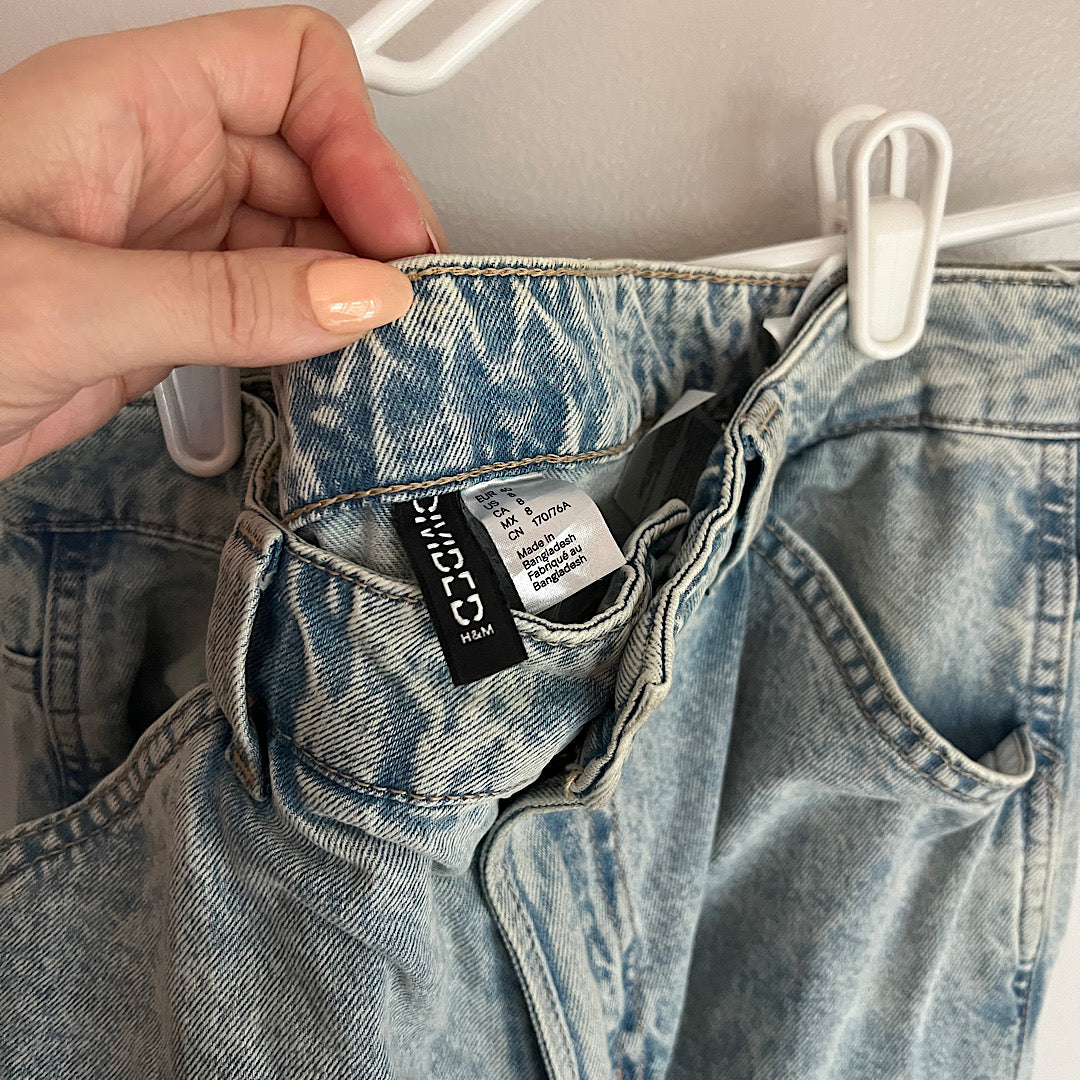 H&M Divided Hi-Rise Cargo Wide Leg Jeans