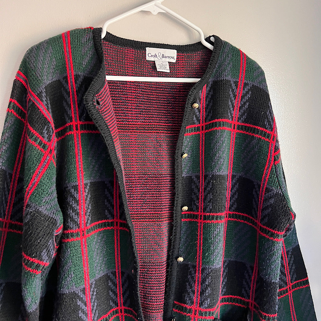 Vintage Croft & Barrow Plaid Sweater