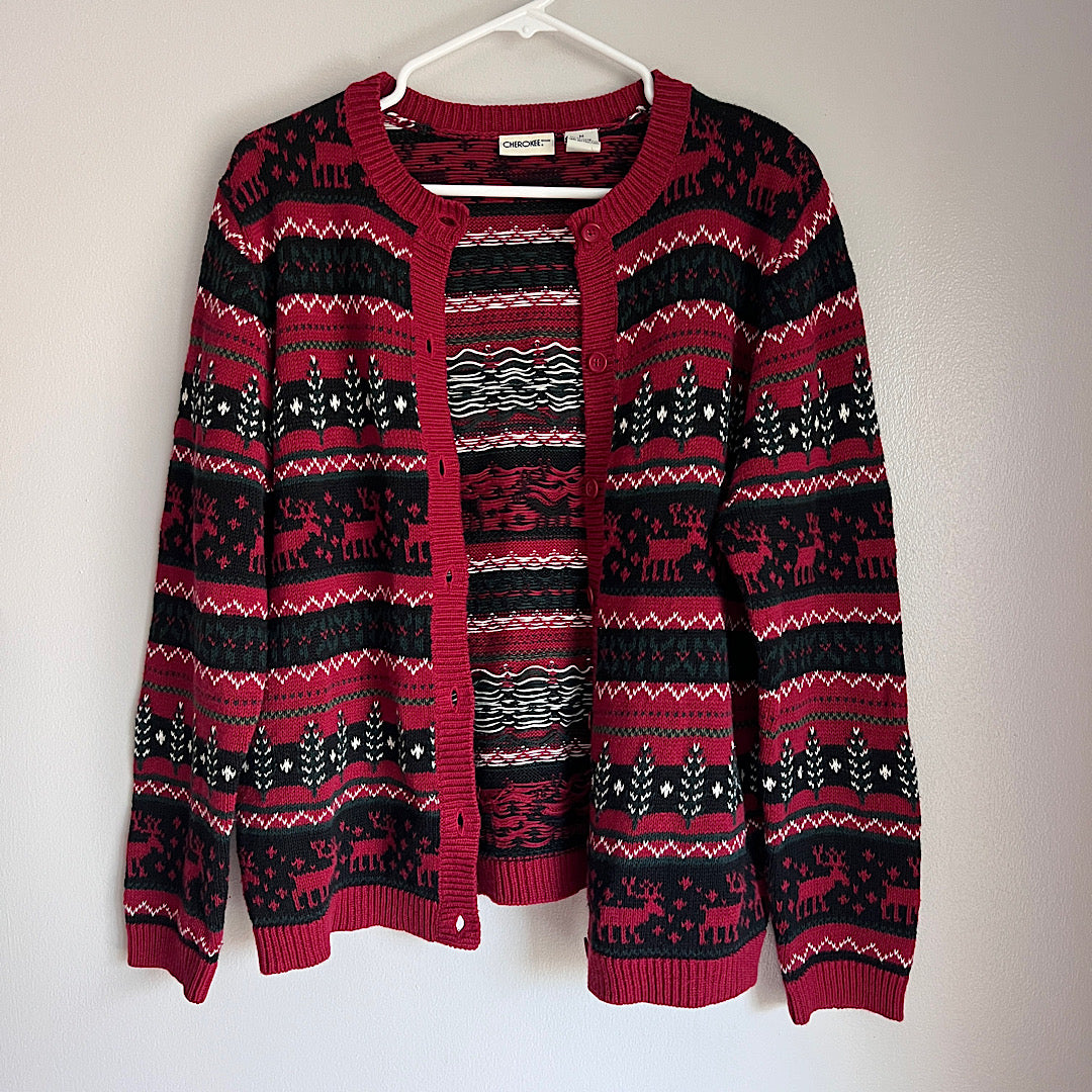 Vintage Knit Christmas Cardigan Sweater