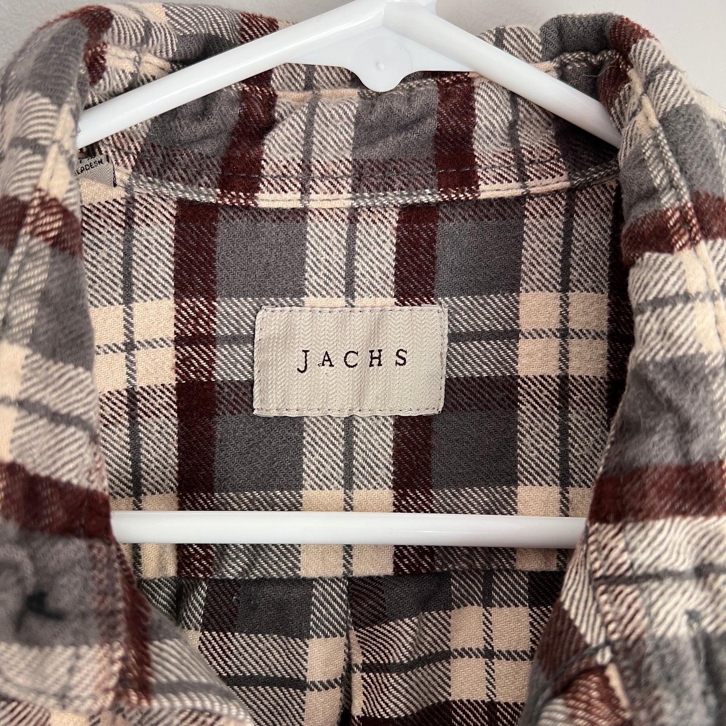 Gray, Cream & Burgundy Heavy Flannel