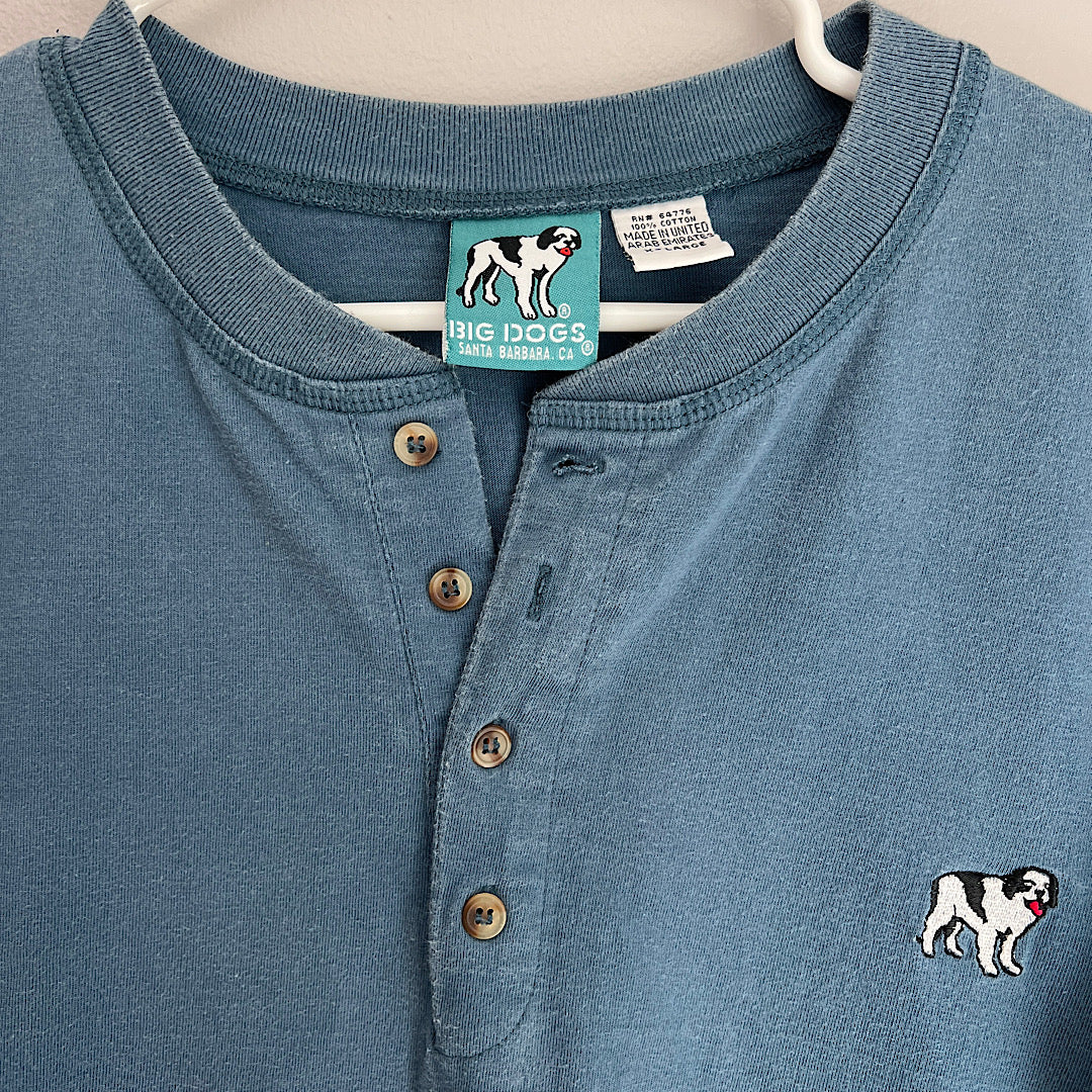 Vintage Big Dogs Embroidered Button T-Shirt
