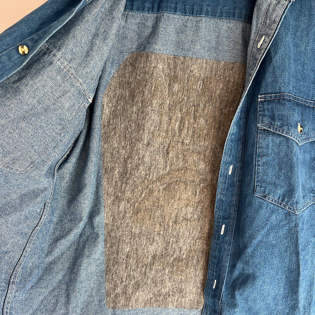 Vintage Embossed American Original Western Brand Denim Shacket