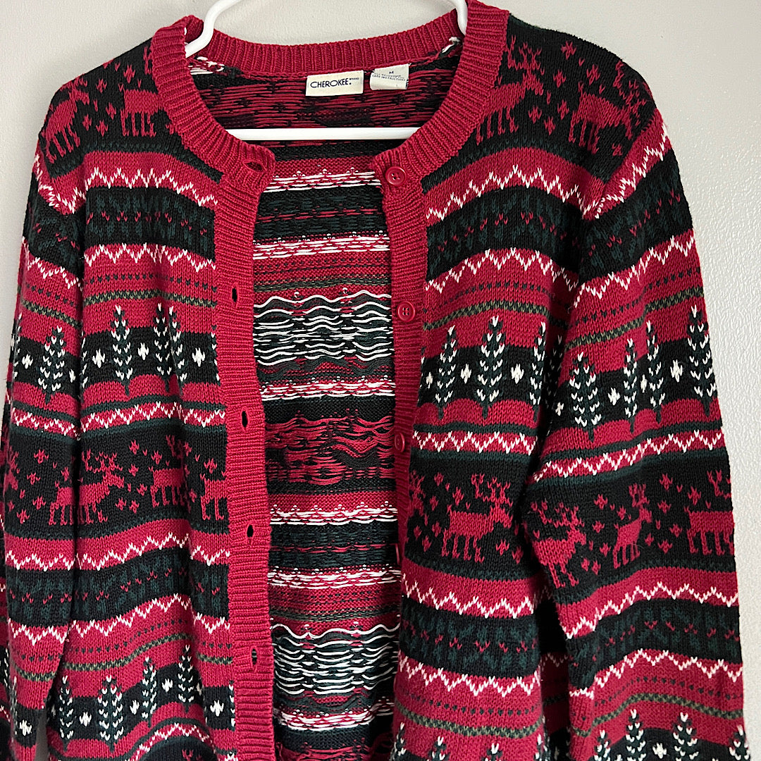 Vintage Knit Christmas Cardigan Sweater