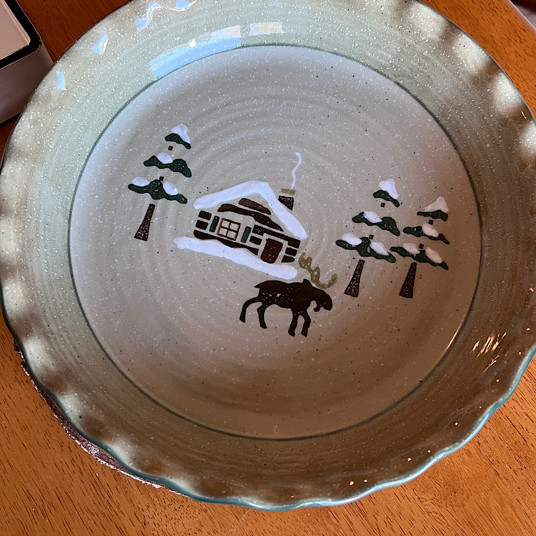 Vintage Sonoma Lodge Pie Stoneware Plate