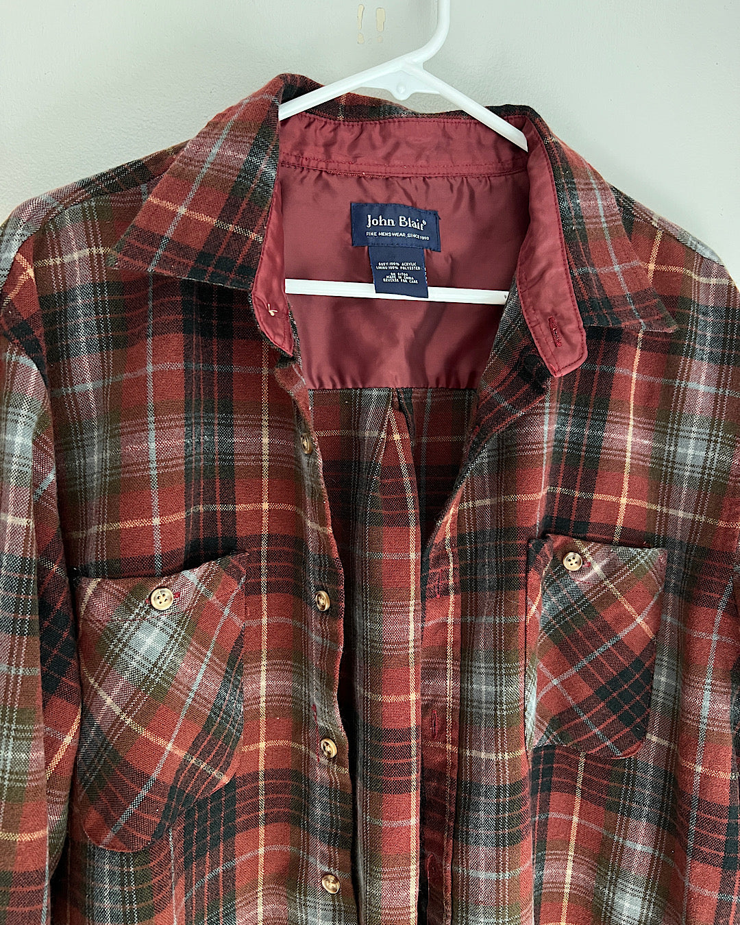 Vintage Maroon & Black Plaid Button Up