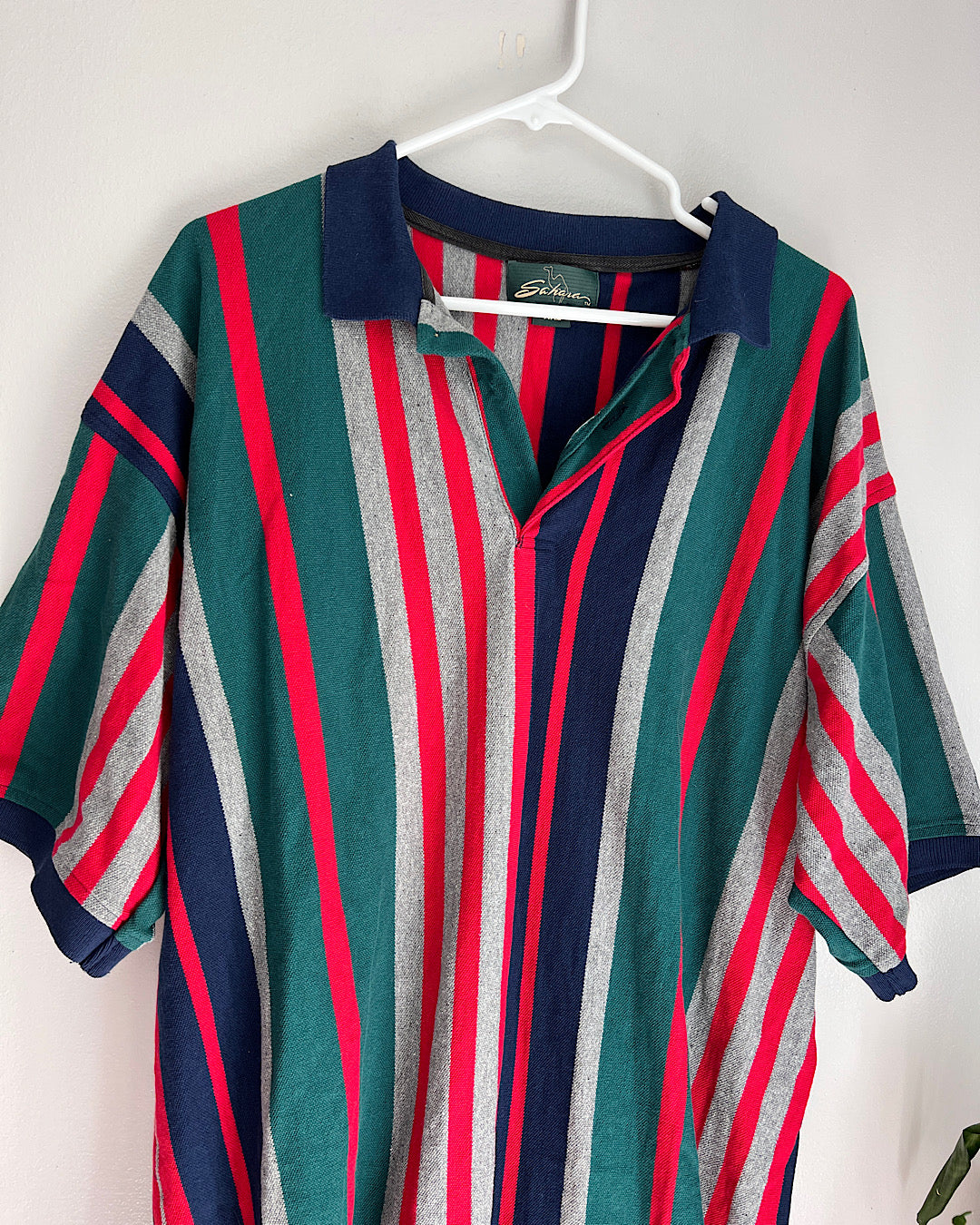 Vintage Sahara Striped Polo T-Shirt