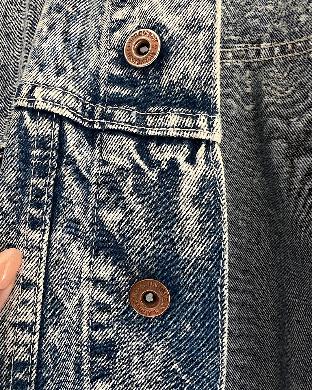 Vintage Union Bay Long Acid Wash Denim Jacket