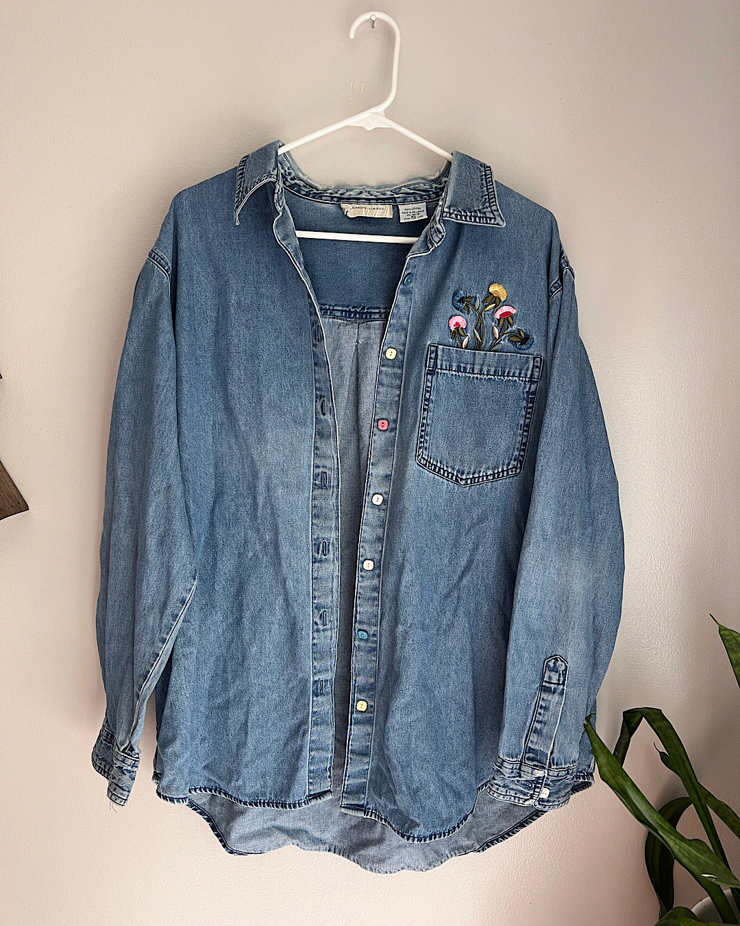 Embroidered on sale jean shirt