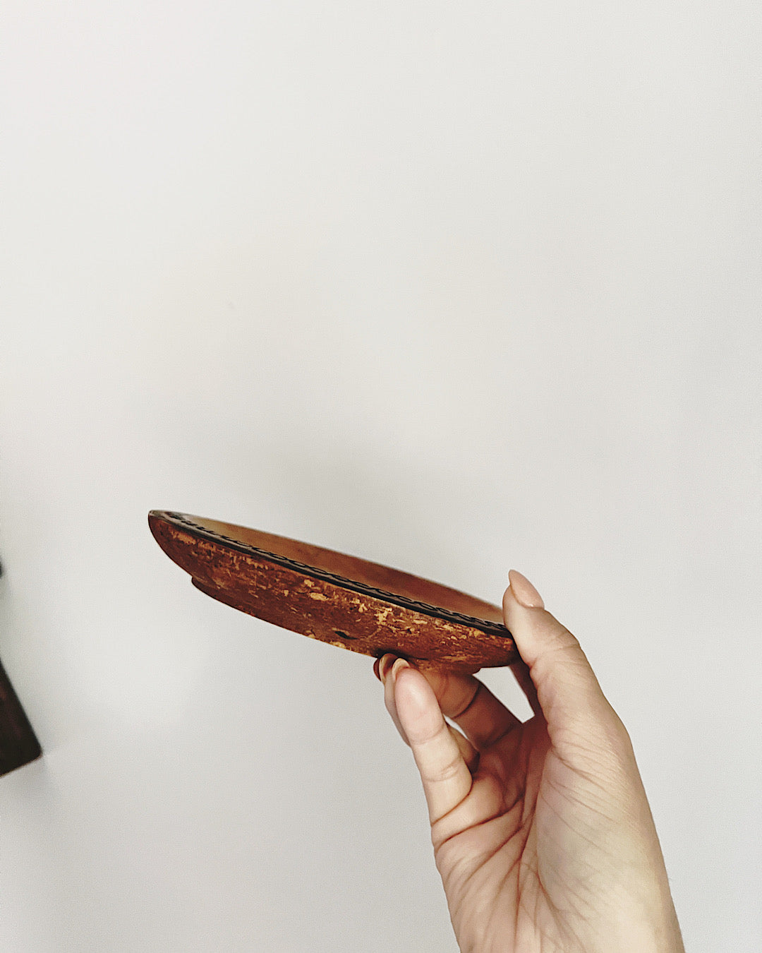 Vintage Floral Engraved Wooden Tray