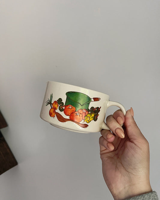 Vintage Vegetables Graphic Soup Mug