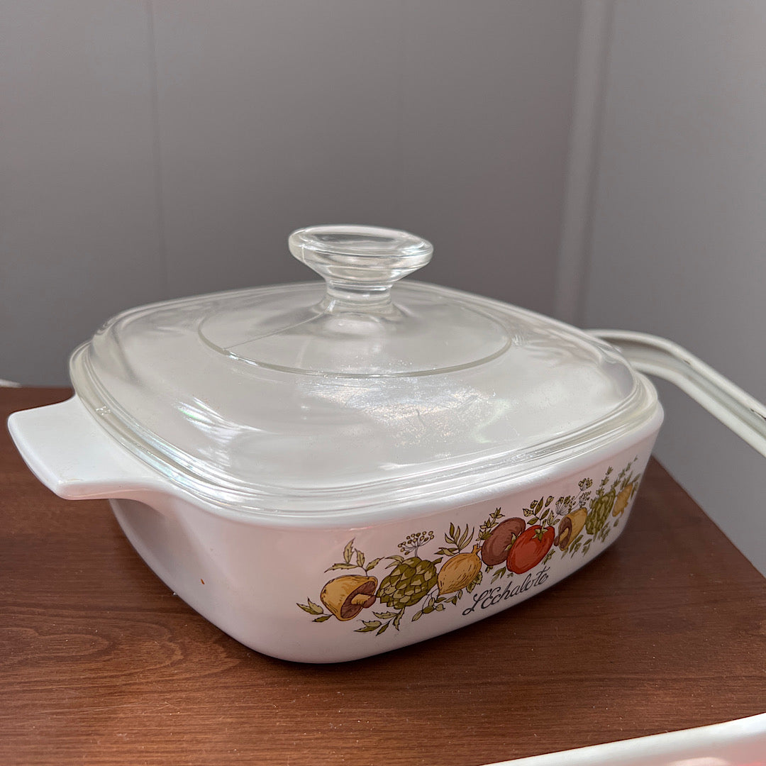 '70s Corningware Spice of Life L'Echalote Baking Dish with Lid
