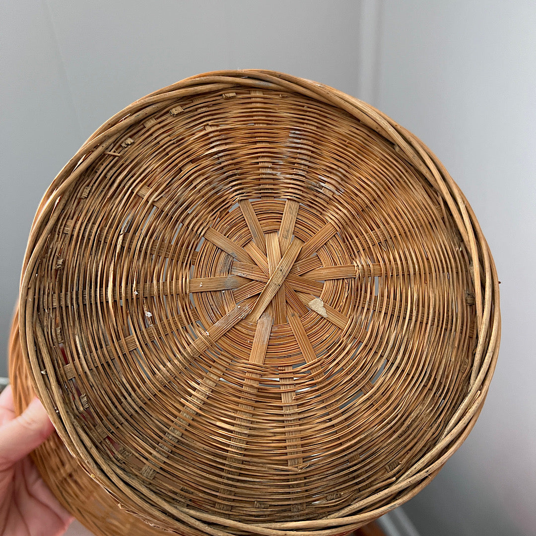 Vintage Boho Wicker Plant Basket