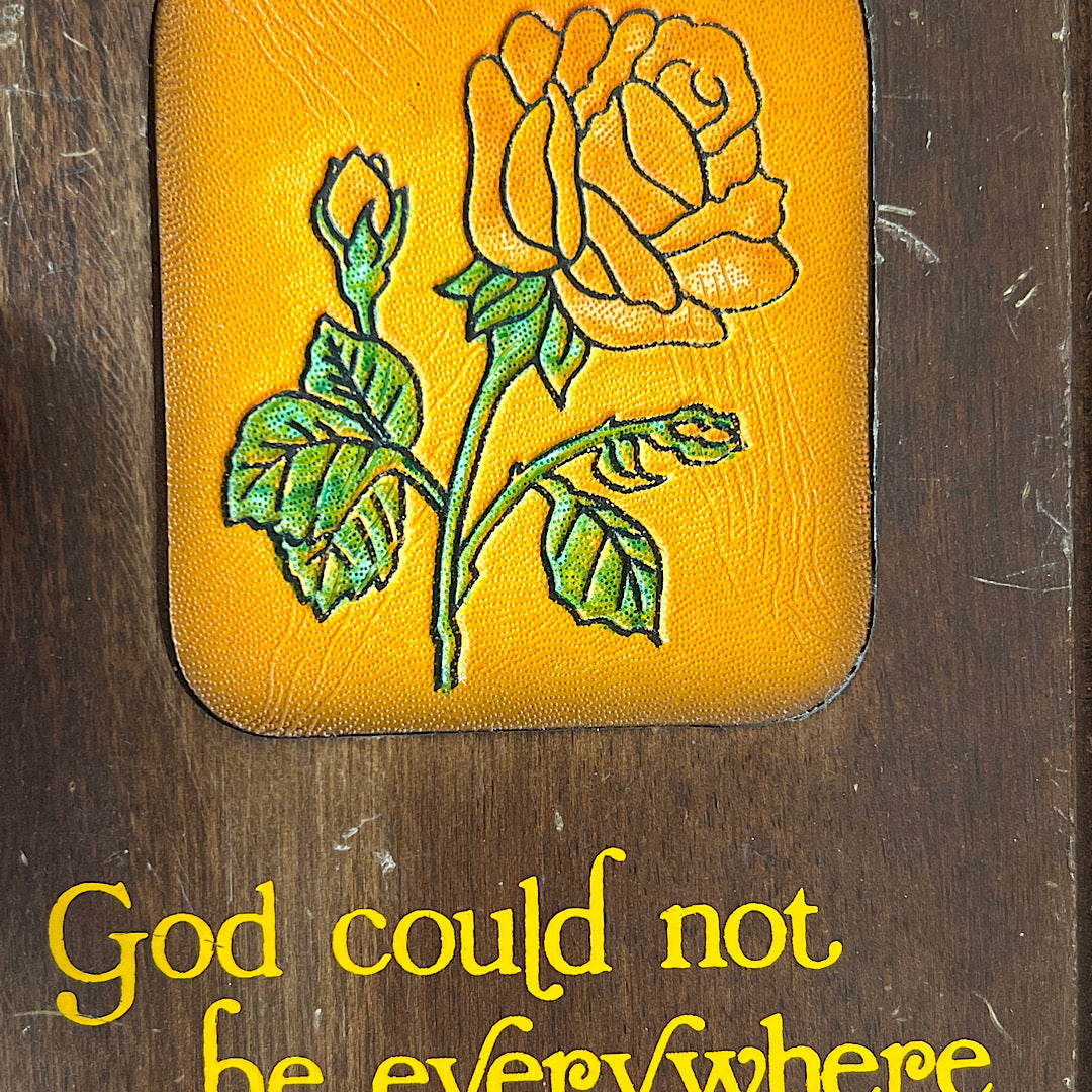 Vintage 1978 Wallace Berrie & Co. Flower + Mothers Wall Hanging