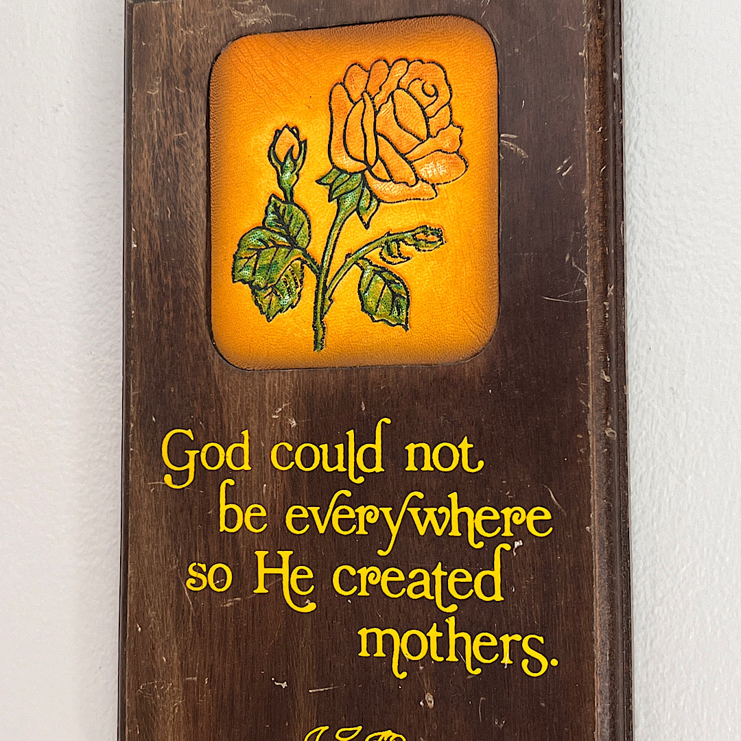 Vintage 1978 Wallace Berrie & Co. Flower + Mothers Wall Hanging