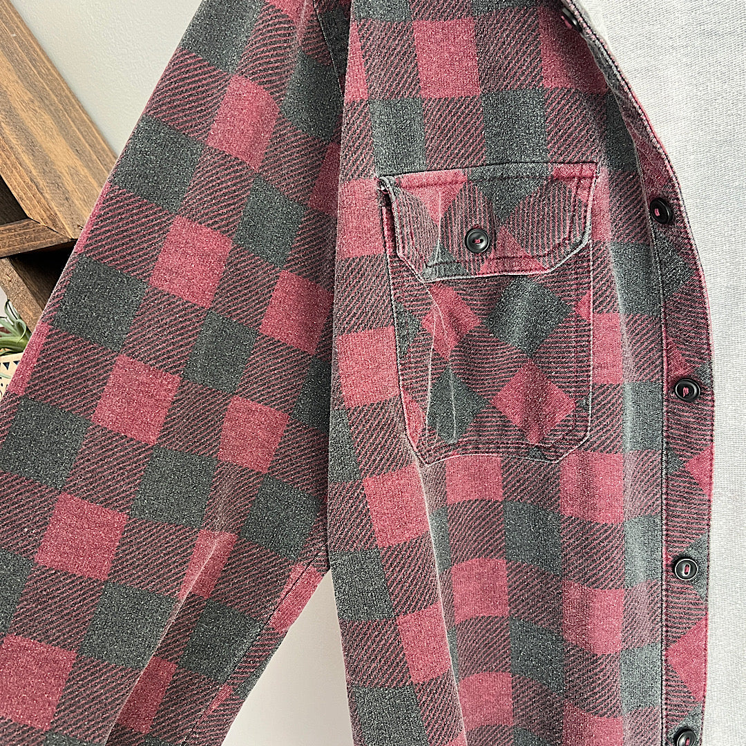 Buffalo Plaid Sweatshirt Style Button Up