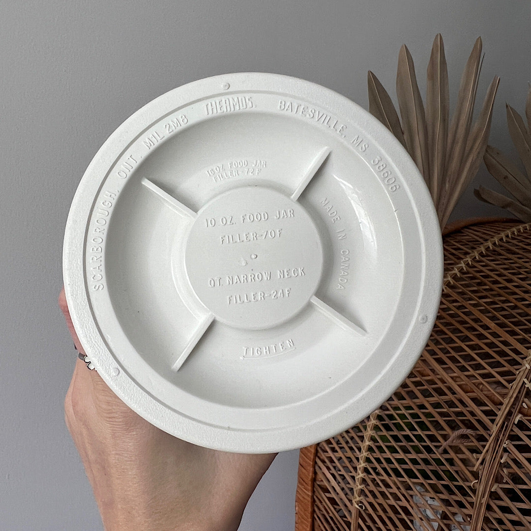 Vintage Thermos Food Jar Teal & White