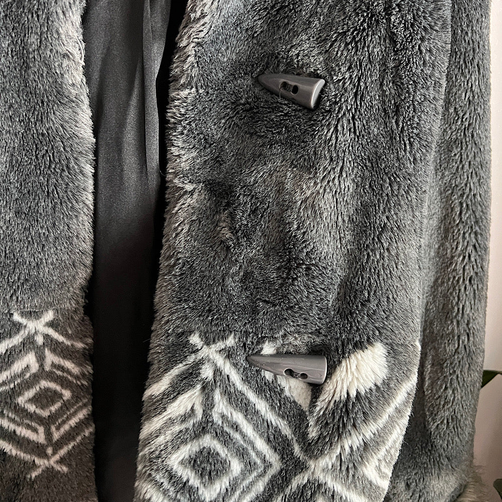 Vintage Faux Fur Patterned Coat