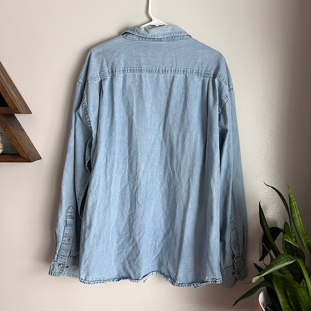 Vintage Arctic Cat Embroidered Denim Button Up