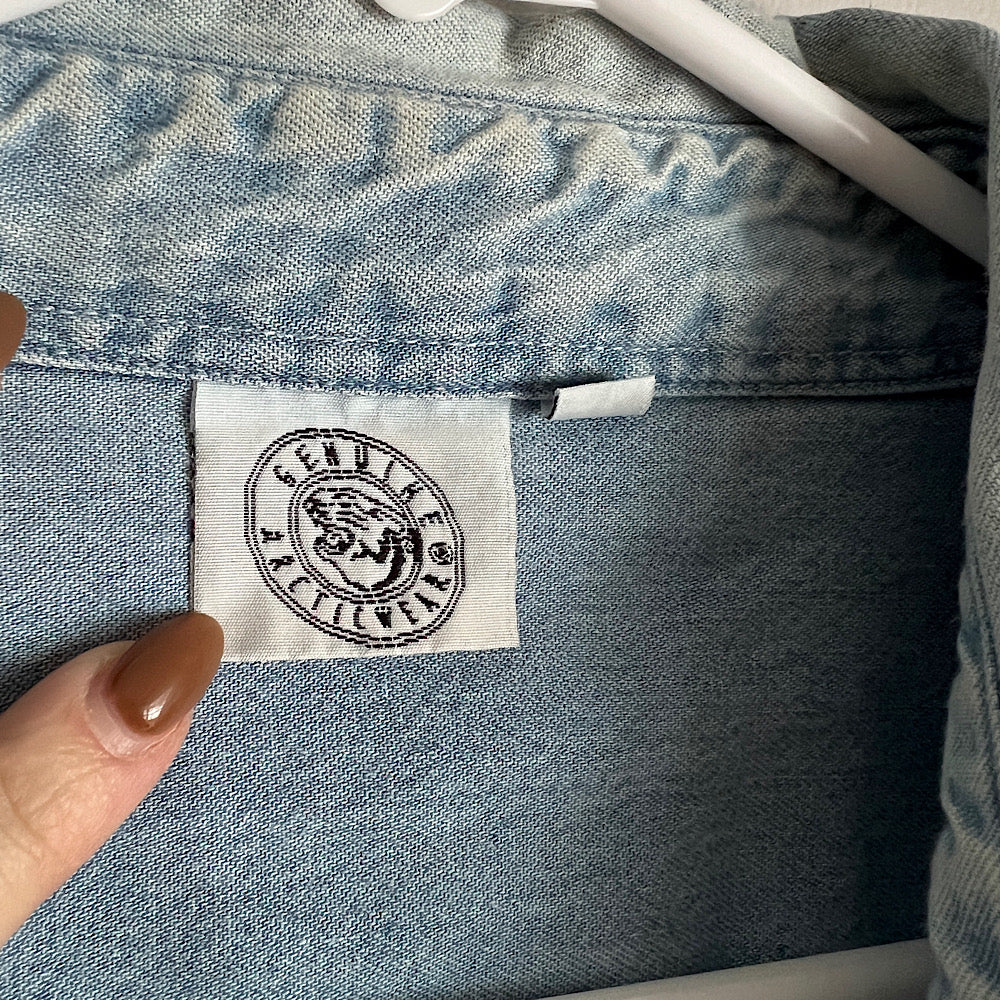 Vintage Arctic Cat Embroidered Denim Button Up