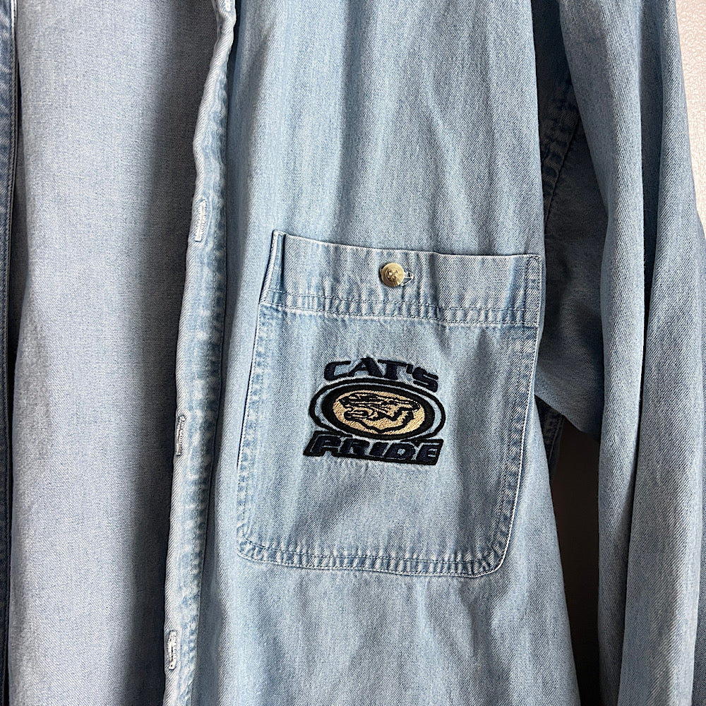 Vintage Arctic Cat Embroidered Denim Button Up