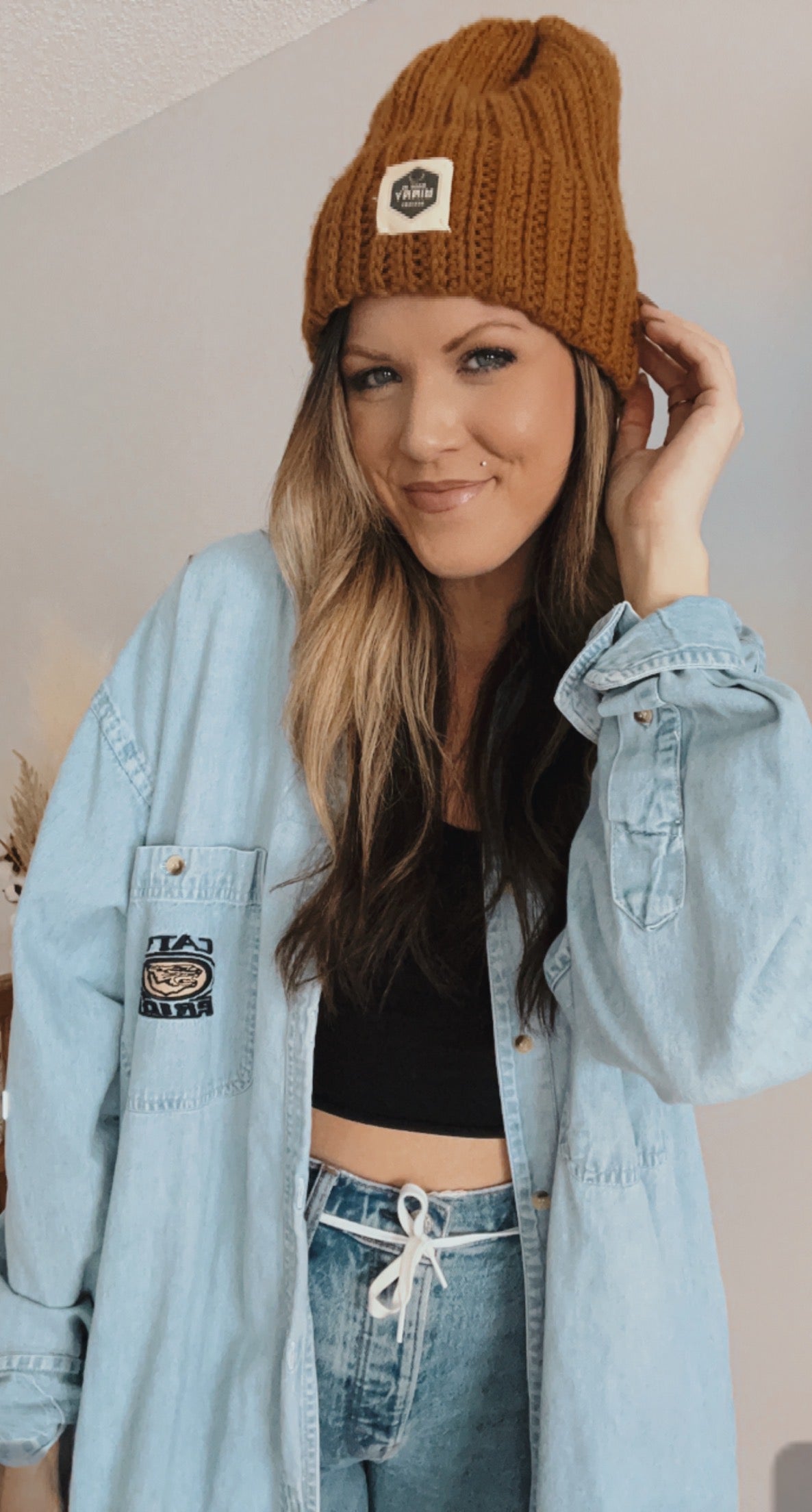 Vintage Arctic Cat Embroidered Denim Button Up