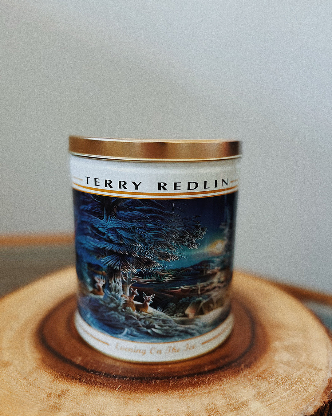 Vintage Terry Redlin Evening On The Ice Tin Canister
