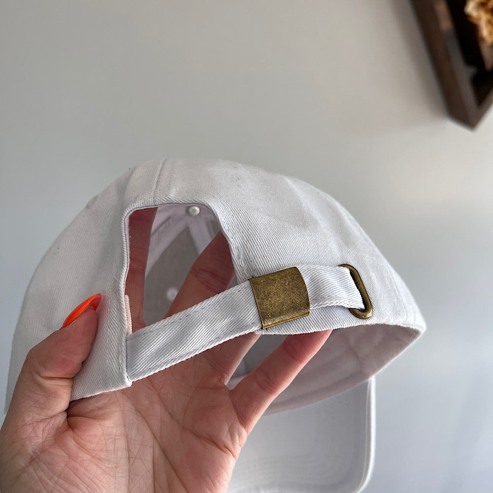 White Blank Adjustable Hat