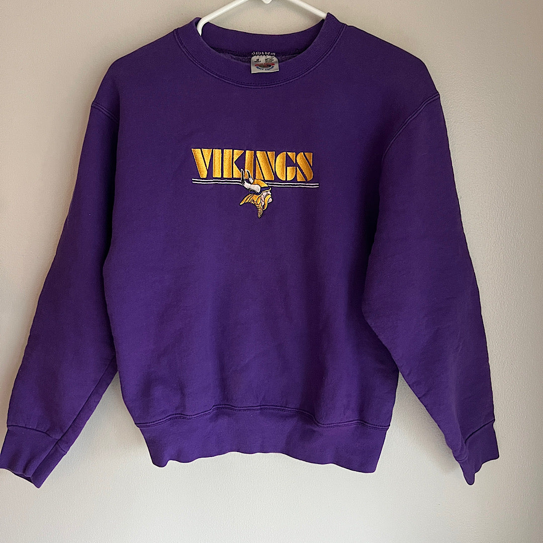 Vintage Youth Vikings Embroidered Crewneck Sweatshirt
