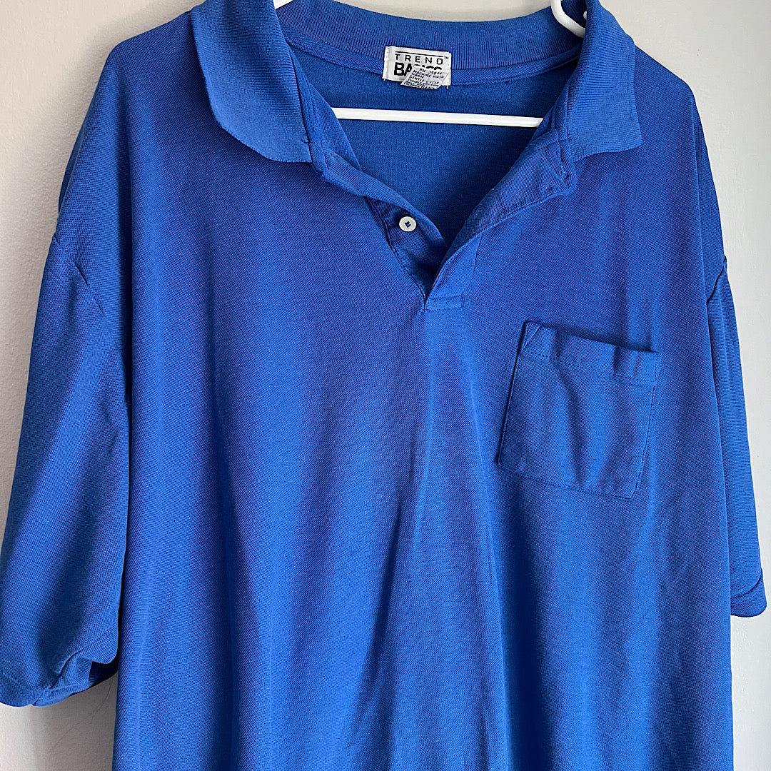 Vintage Trend Basics Soft Royal Blue Polo T-Shirt