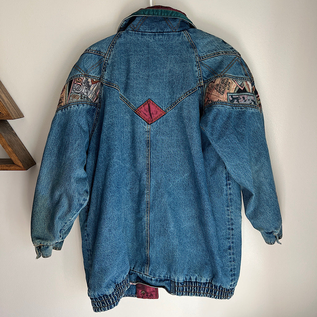 Vintage '80s Current Seen Denim Flannel Lined Jacket