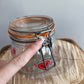 Vintage Sealed Glass Jar Hearts