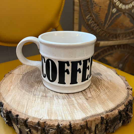 Speckled Cream & Black Large Coffee Mug