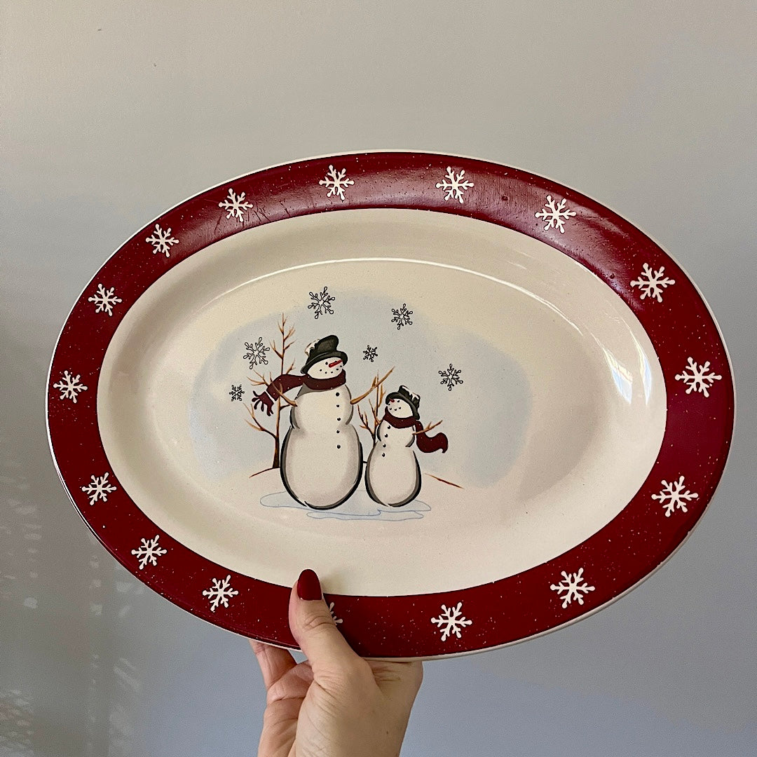 Vintage Royal Seasons Snowman Serving Tray (Local Pickup Only)