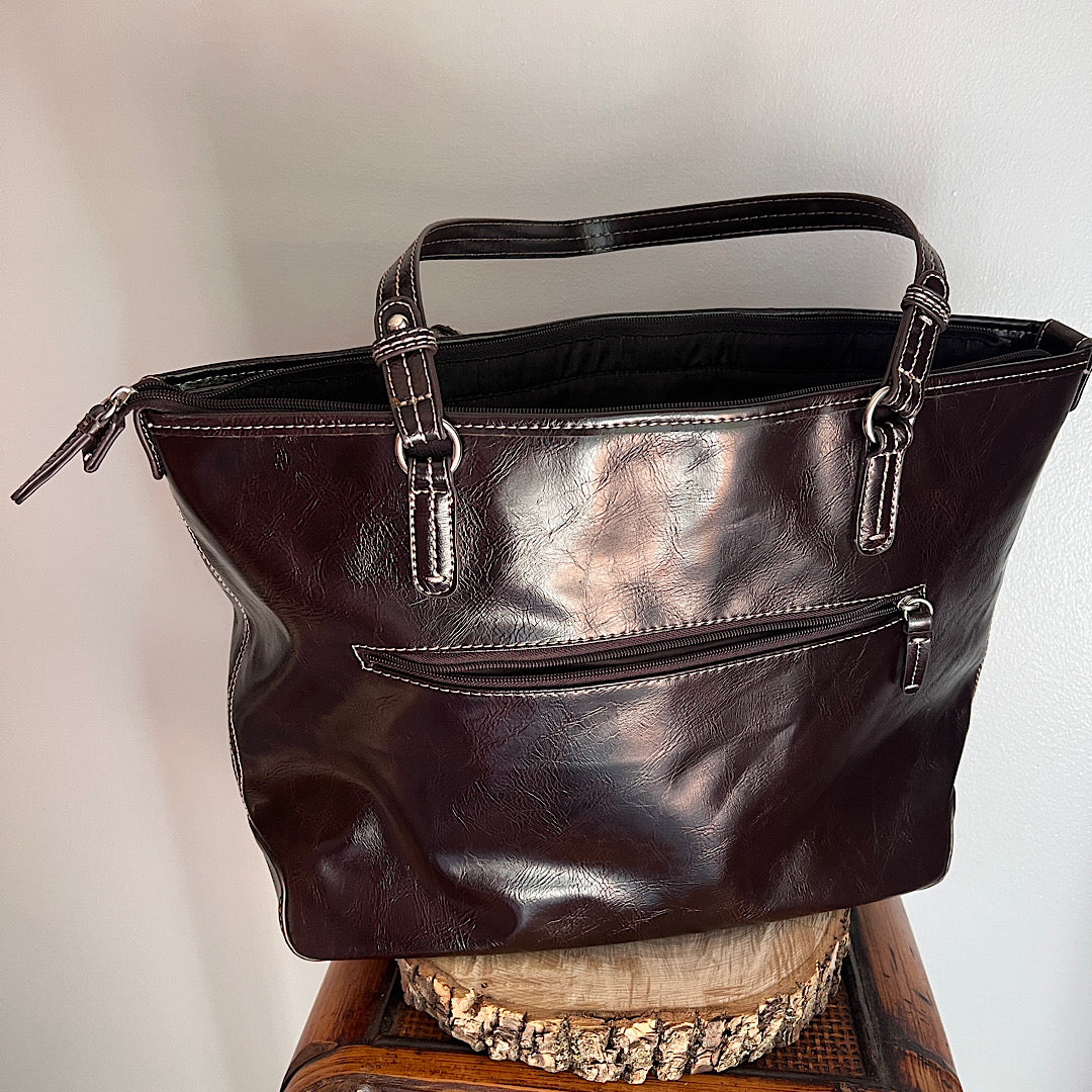 Vintage Nine&Co Large Brown Tote Bag