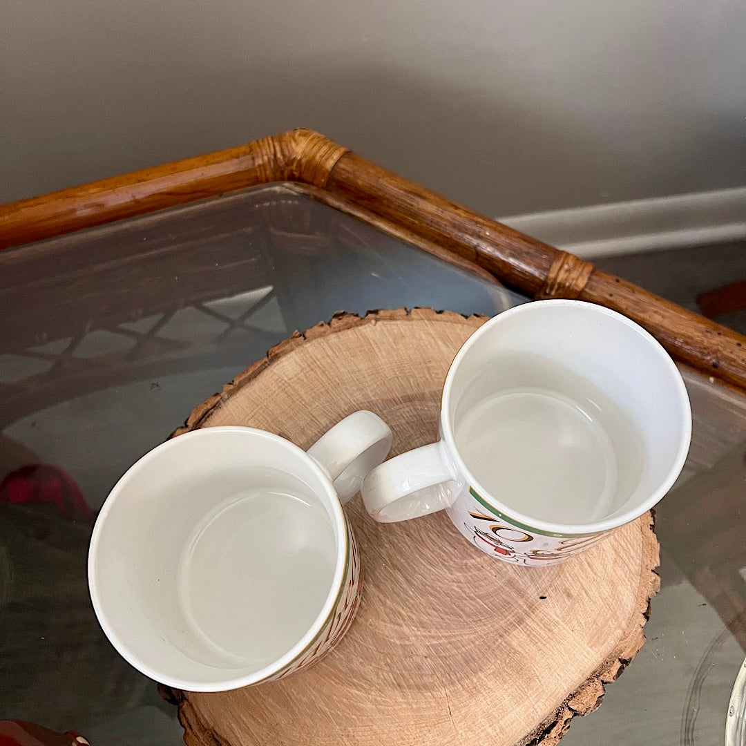 Vintage 1994 Dayton Hudson & Santabear 10 Years Mugs (set of 2)