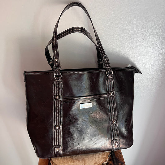 Vintage Nine&Co Large Brown Tote Bag
