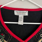 Vintage Tiara International Beaded Embroidered Christmas Zip Up Sweater